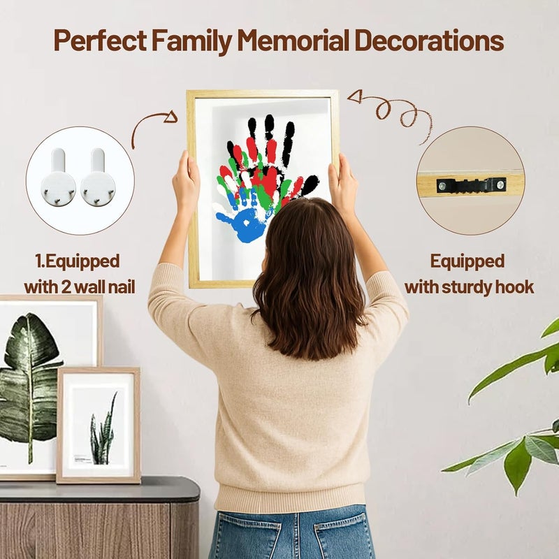 80S Family Handprint Kit, Handprint Art Craft DIY Kit, Baby Hand Print Gift for New Moms, Parents, Grandparents, 6 Safe, Non-Toxic Paints, Ideal for Mother's Day, Father's Day, Anniversary & More - Image 5